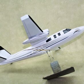 Model of Aero Commander 690 with detailed craftsmanship.